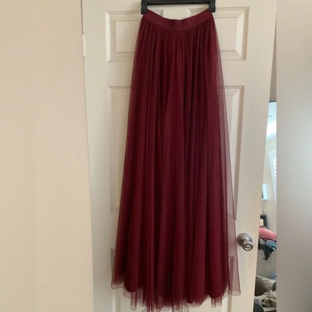 Maxi Burgundy Tulle Skirt